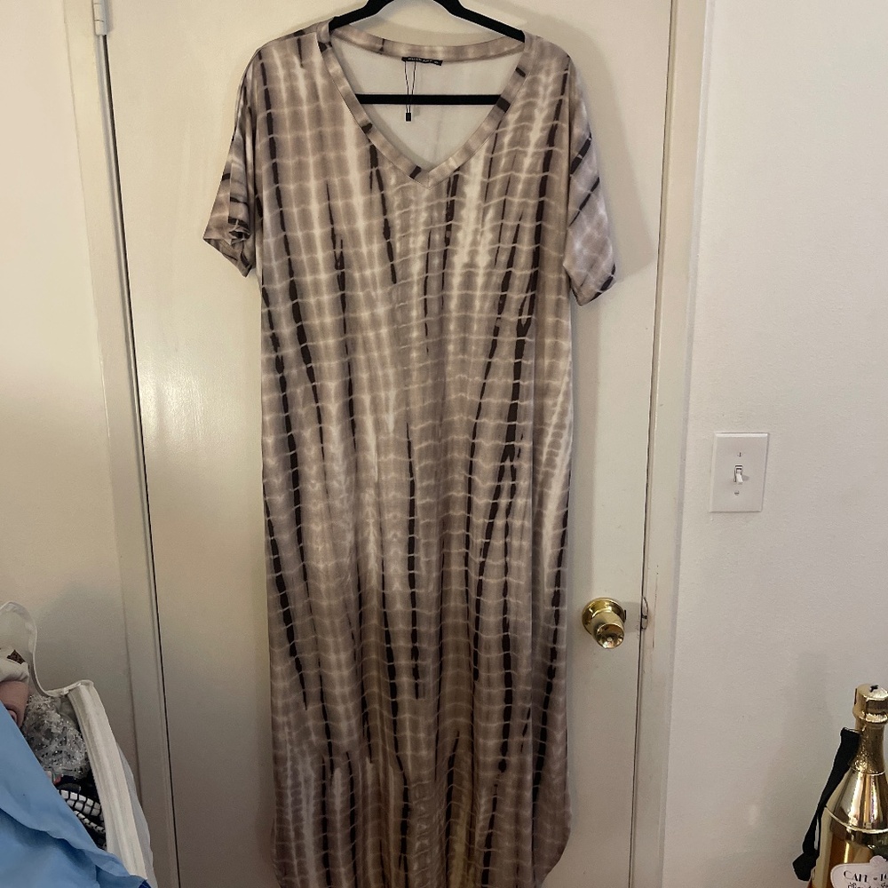 Husk ary tie dye maxi dress with pockets size XXL